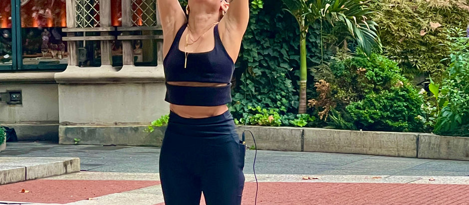 Nikki Baksh leading Yoga at Bryant Park NYC