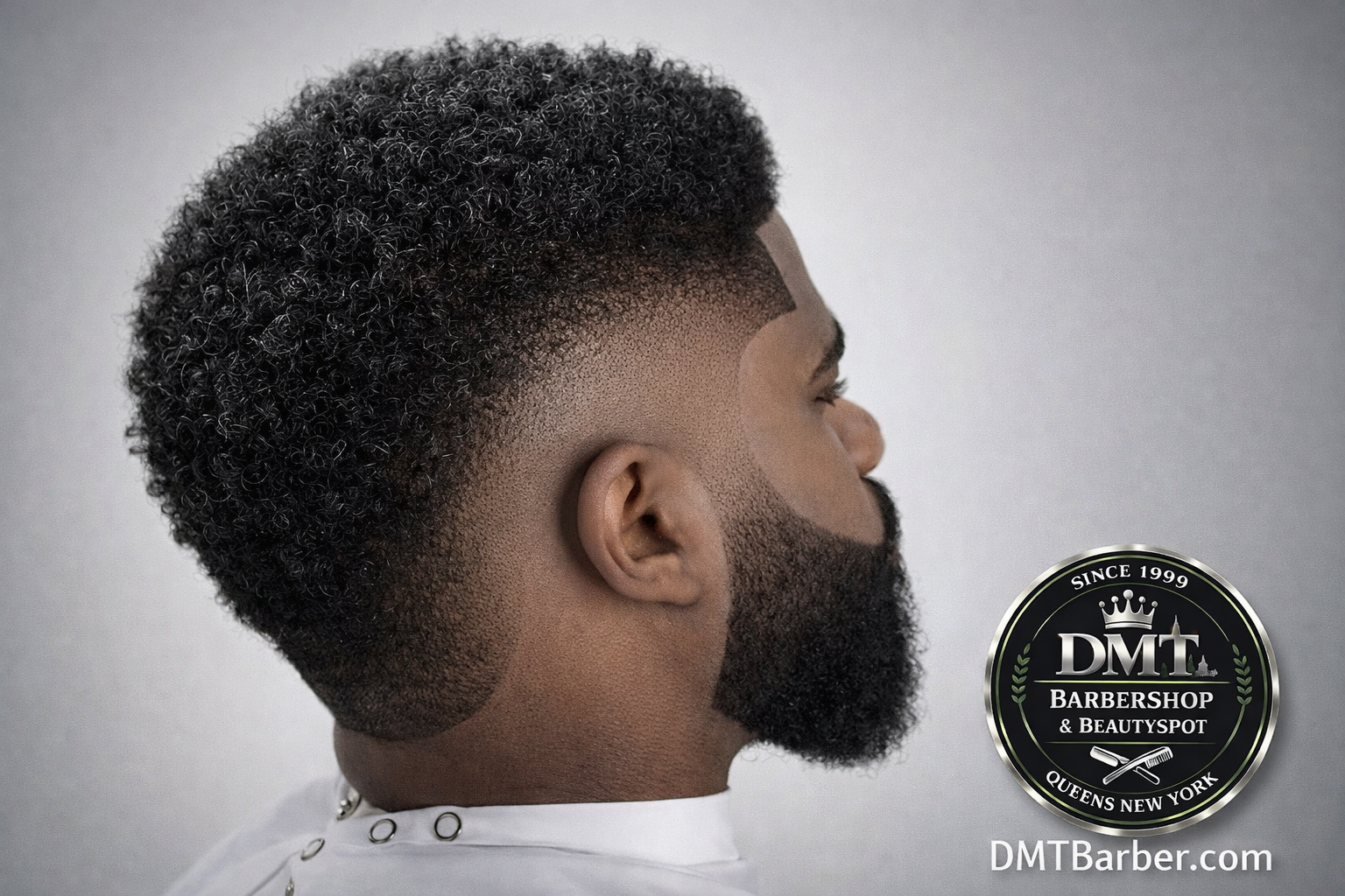 Precision Haircuts at DMT BarberShop & BeautySpot near Merrick Blvd, Springfield Gardens — clean finish and detailed work