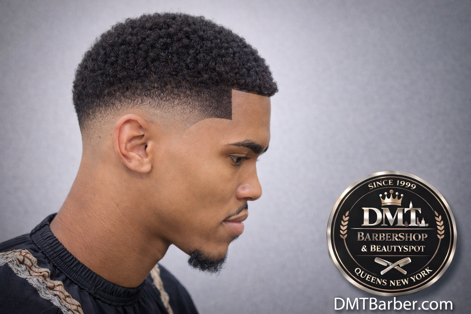 High Fade at DMT BarberShop & BeautySpot near Merrick Blvd, South Queens — clean finish and detailed work