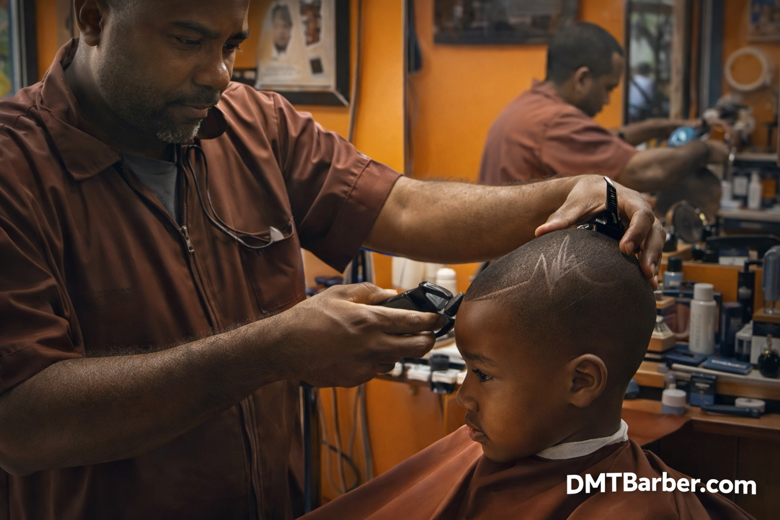 Drop Fade at DMT BarberShop & BeautySpot near Merrick Blvd, Hollis — clean finish and detailed work