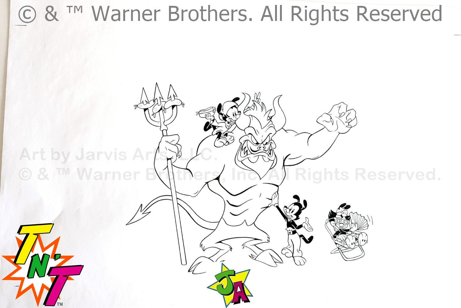 Warner Brothers Animaniacs Inked Topps Tattoo Illustration Original Artwork 1997