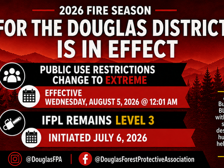 DFPA NEWS RELEASE- PUBLIC USE RESTRICTION LEVEL INCREASE: EXTREME