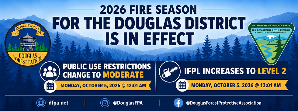 DFPA NEWS RELEASE: Fire Danger & Restrictions Increase for Douglas District