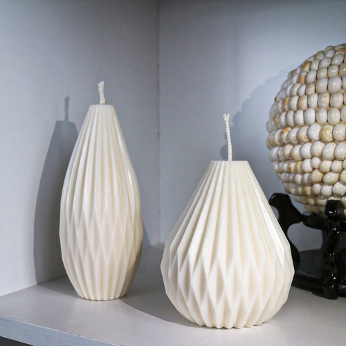 Geometric Tall Ridged Candle Mould S'melt Candle Creations Candle