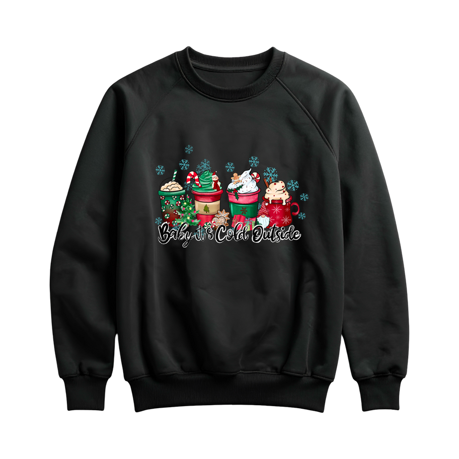 Black sweatshirt featuring 