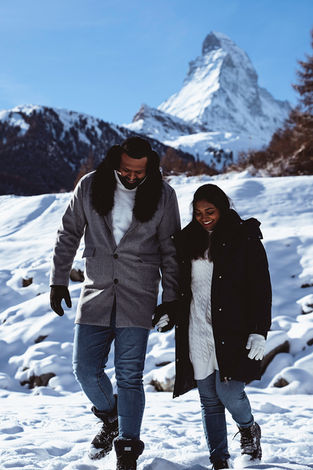 a husband and wife visiting Zermatt