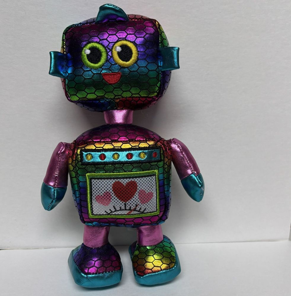 Easter Gift Metallic Fabric Plush Robot 8+ Inches by Hug Fun International
