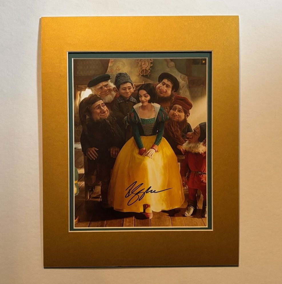 Snow White and Dwarfs Live Action Matted Photo Autographed By Rachel Zigler