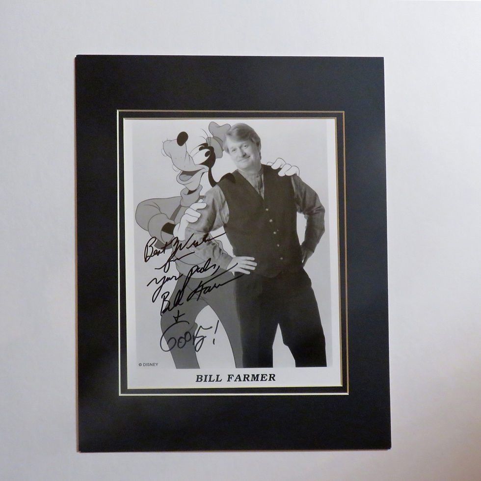 Bill Farmer Voice of Goofy Autographed Matted Photo