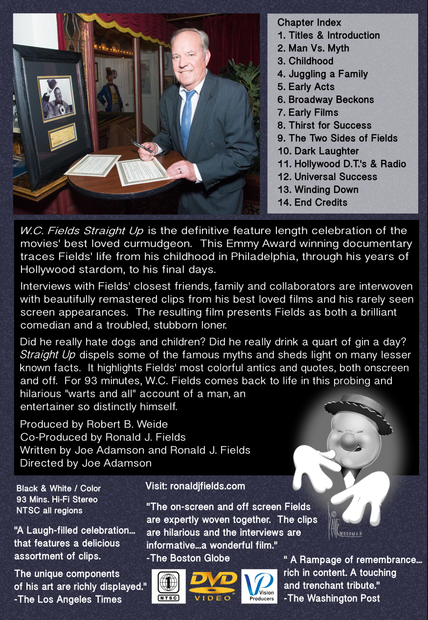Thumbnail: Authentic W.C. Fields Personally "signed" Check, Photo and "Straight-Up" DVD. ​
