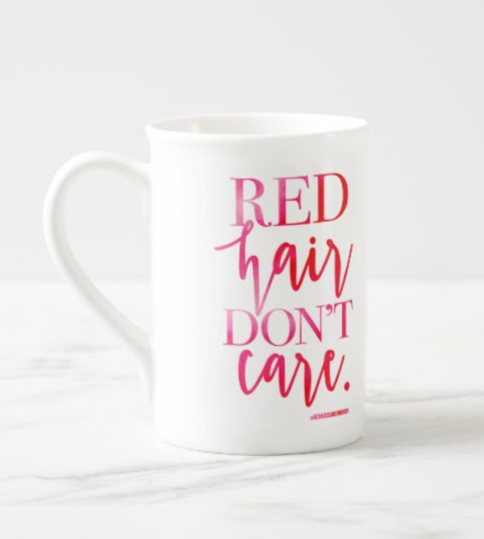 Thumbnail: "RED HAIR DON'T CARE" WatercolorBone China Tea Mug