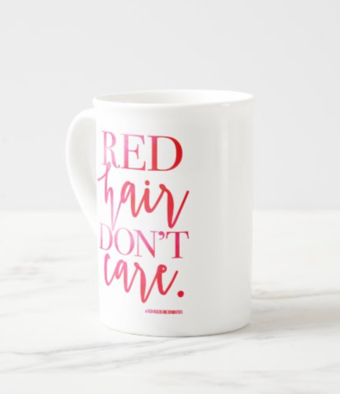 Thumbnail: "RED HAIR DON'T CARE" WatercolorBone China Tea Mug