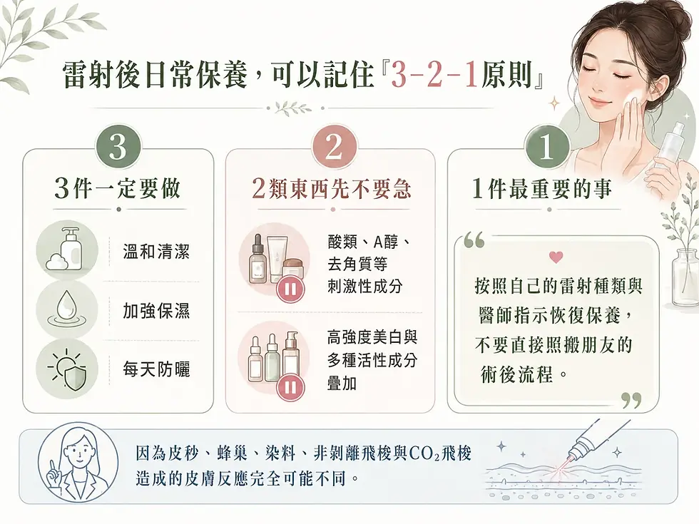 雷射後,保養怎麼做?衛教圖解