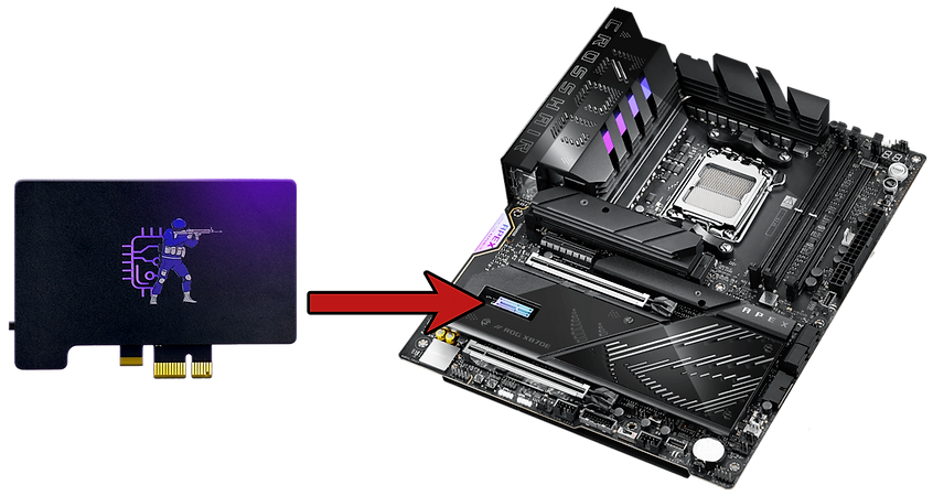 Insert the DMA card into the motherboard