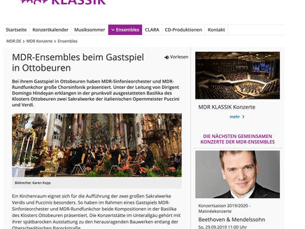 Puccini Messa di gloria MDR Sinfonieorchester in Ottobeuren Kloster Basilika