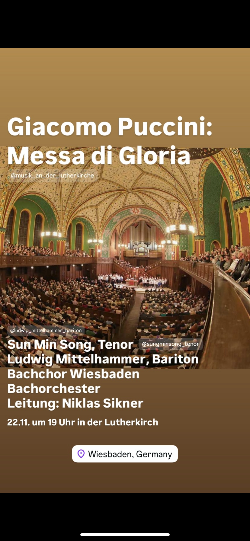 Giacomo Puccini: MUSICA SACRA. Sung Min Song, Ludwig Mittelhammer, Bachchor Wiesbaden, Niklas Sikner.