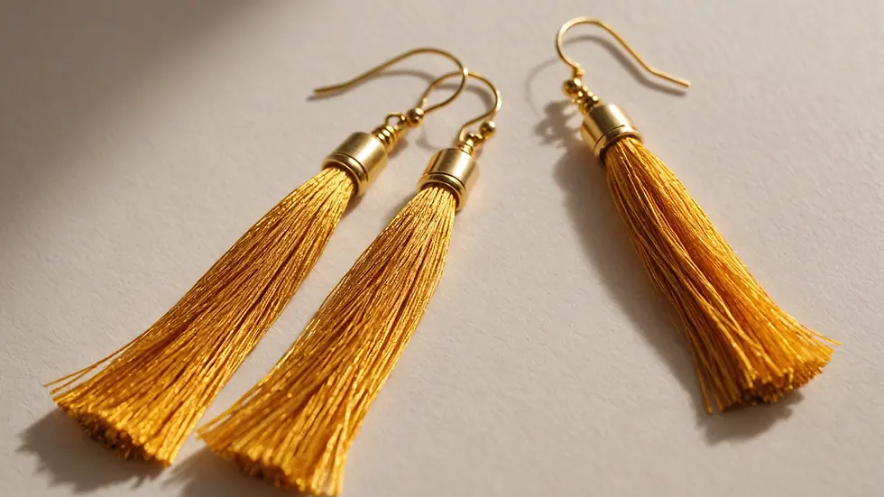 Oversized tassel drop earrings