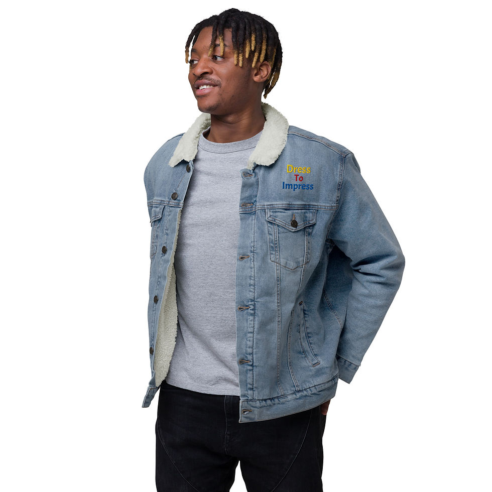 Thumbnail: Unisex denim sherpa jacket