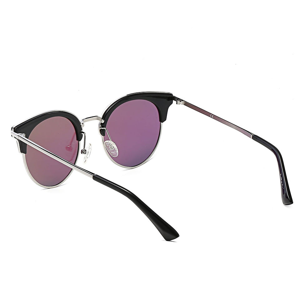 Thumbnail: Biloxi -  Women Half Frame Round Cat Eye Polarized Sunglasses