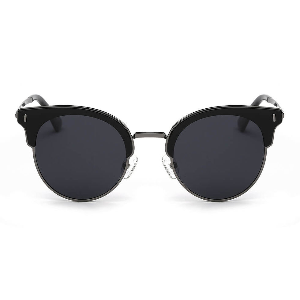 Thumbnail: Biloxi -  Women Half Frame Round Cat Eye Polarized Sunglasses