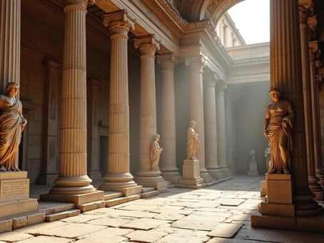The Roman Senate chamber under divine scrutiny