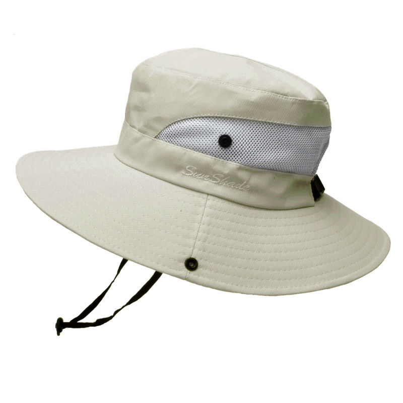 Thumbnail: Waterproof Mesh Bucket Hat Hiking Camping Wide Brim Ponytail Fishing Hat