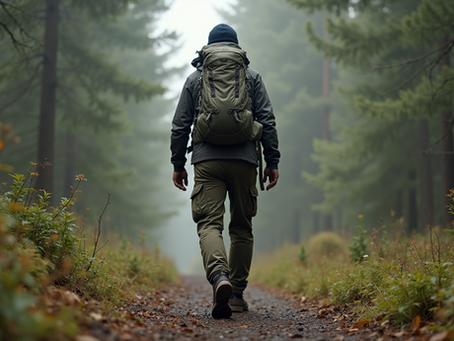 Layered hiking outfit blending style and function