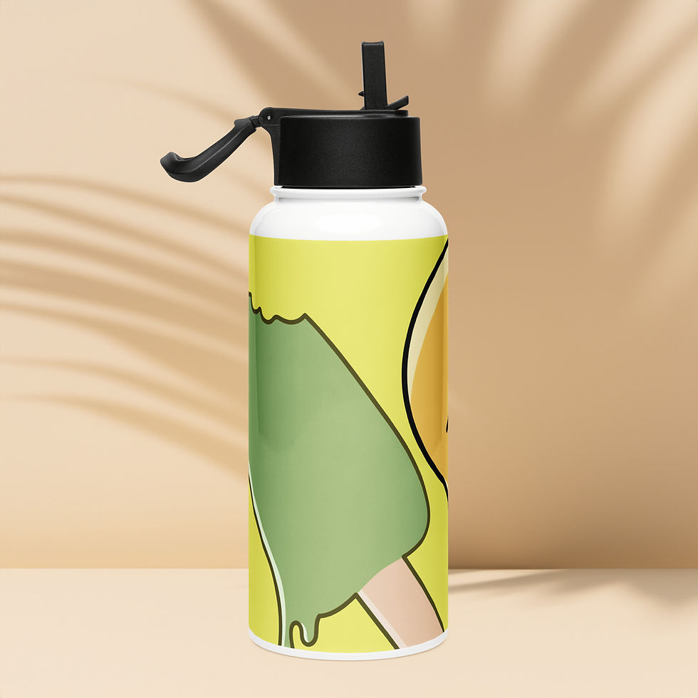 Thumbnail: Stainless steel water bottle with a straw lid
