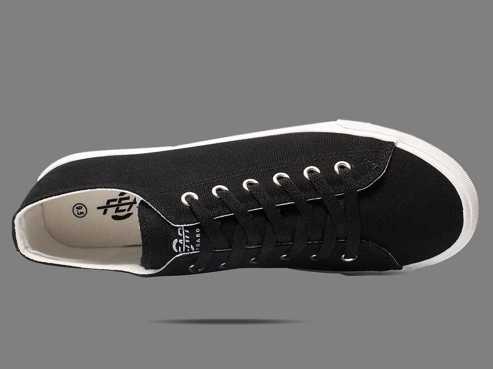 Thumbnail: Fear0 NJ Retro Black/White Canvas Shoes Sneakers Unisex Size