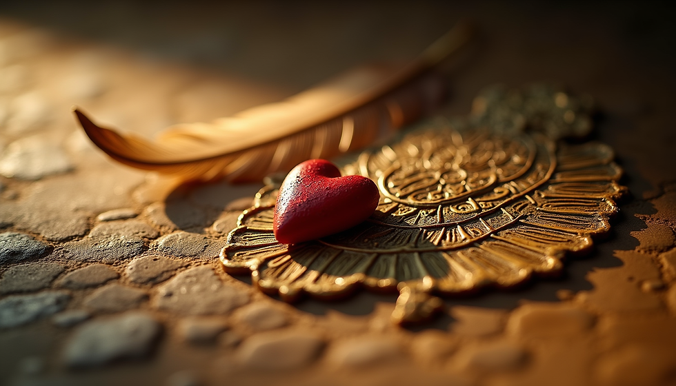 Ancient Egyptian scales symbolizing justice and truth