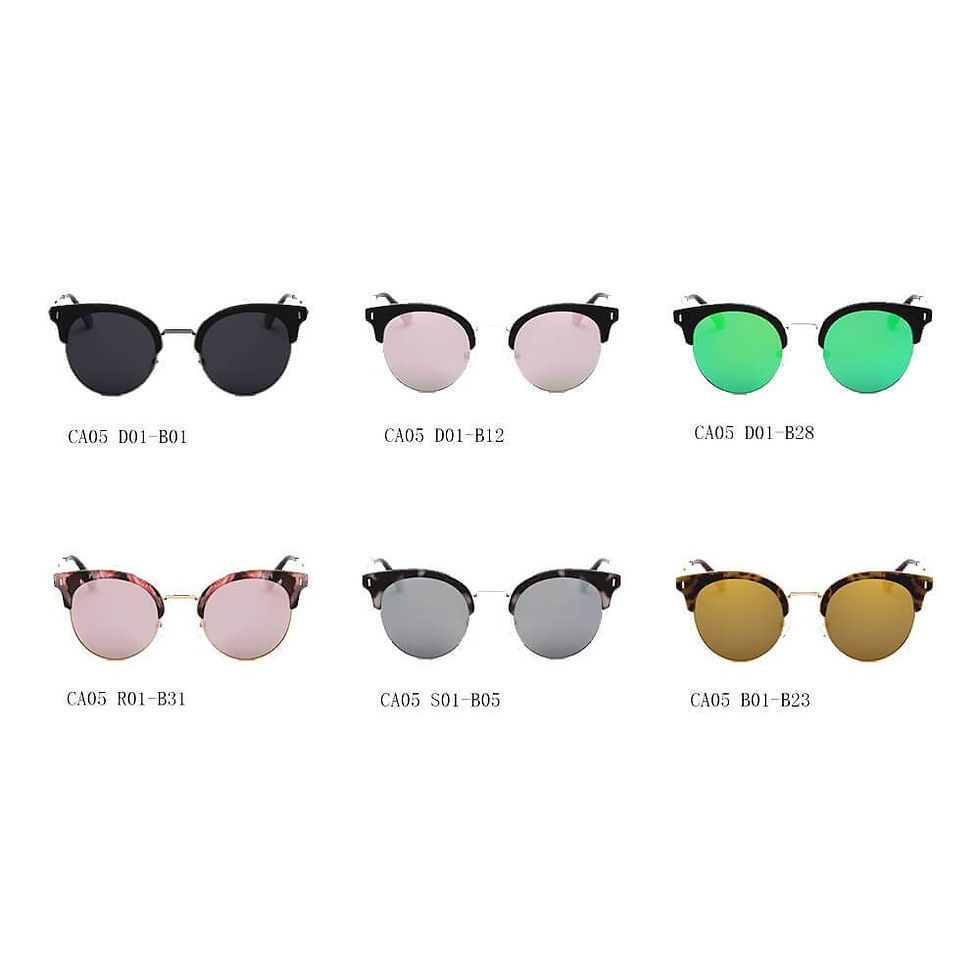 Thumbnail: Biloxi -  Women Half Frame Round Cat Eye Polarized Sunglasses