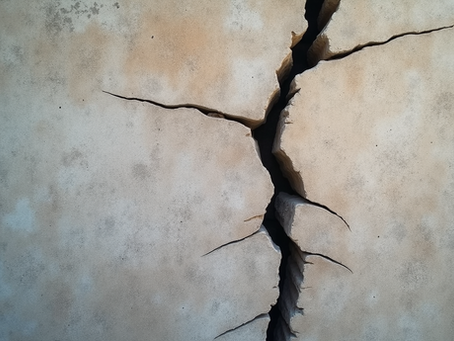 A cracked stone wall representing societal division