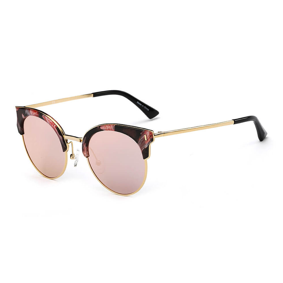 Thumbnail: Biloxi -  Women Half Frame Round Cat Eye Polarized Sunglasses