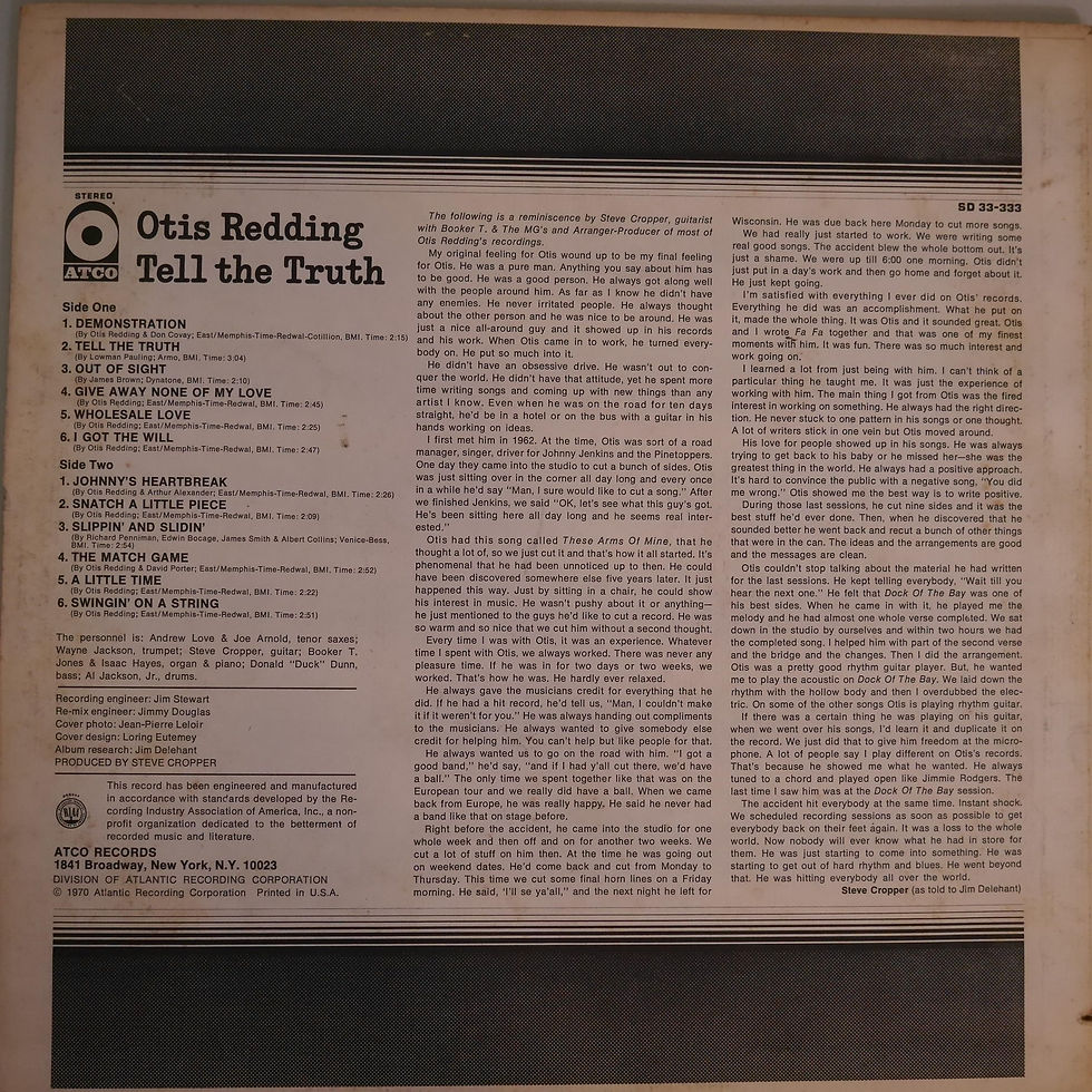 サムネイル： OTIS REDDING / Tell The Truth