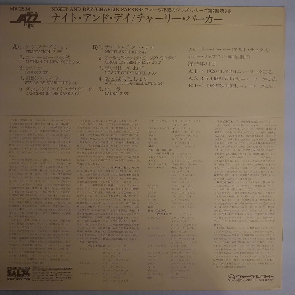 サムネイル： CHARLIE ARKER AND HIS ORCHESTRA / NIGHT AND DAY