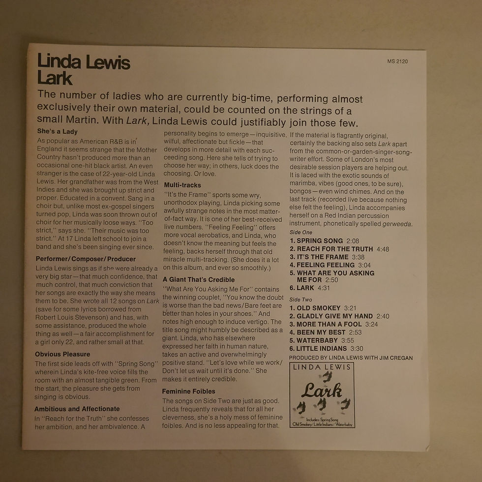 サムネイル： LINDA LEWIS / Lark（Promo白ラベル）