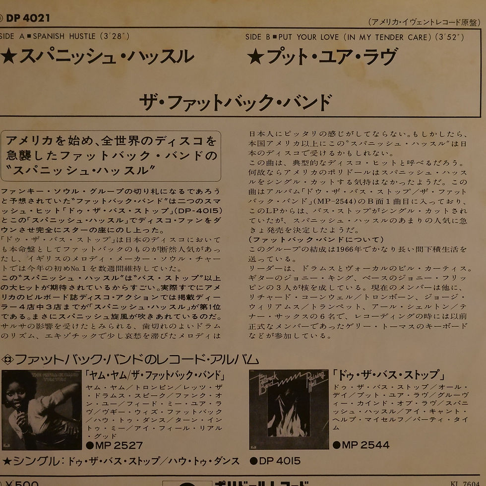 サムネイル： FATBACK BAND / スパニッシュ・ハッスル