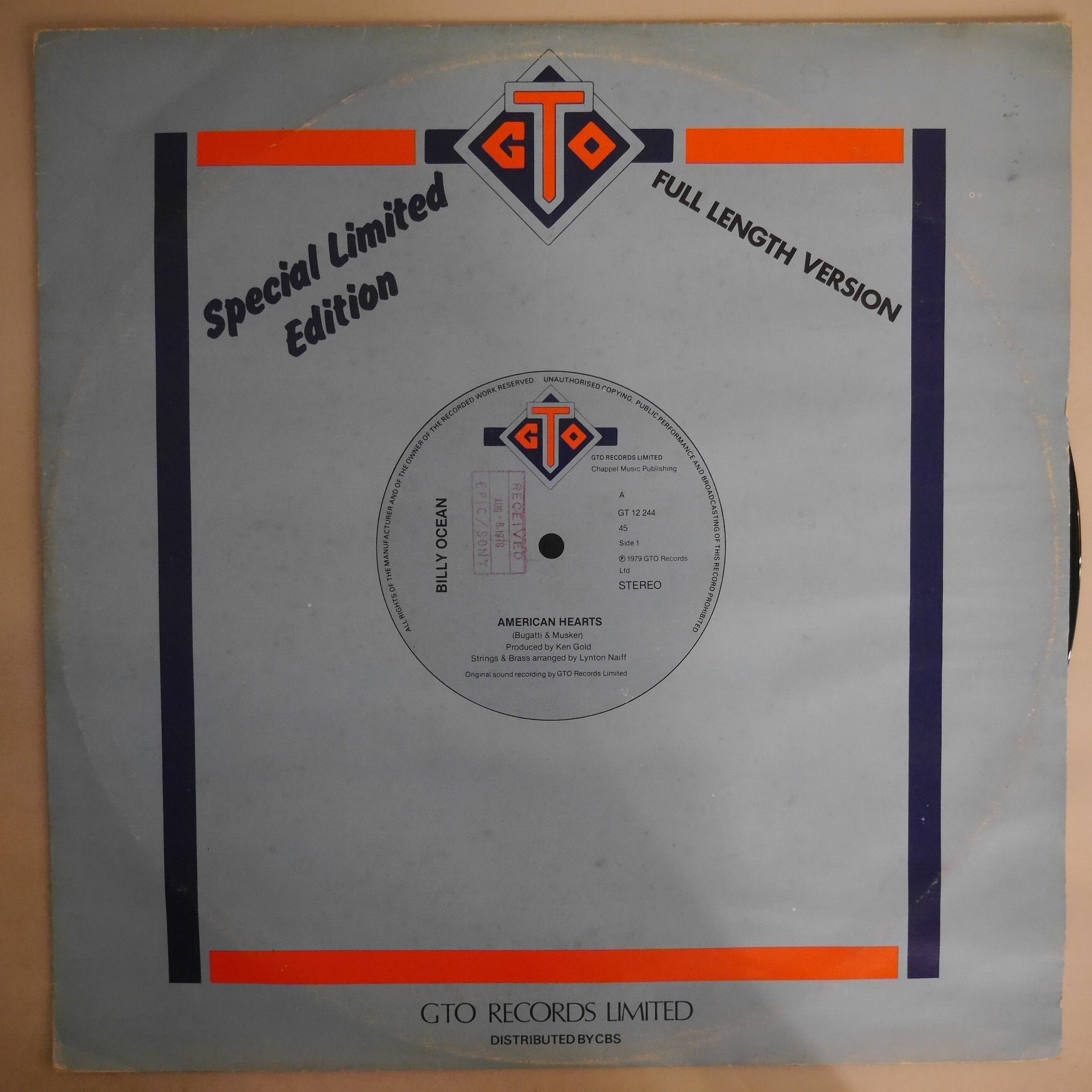 BILLY OCEAN / American Hearts (12 Inch)