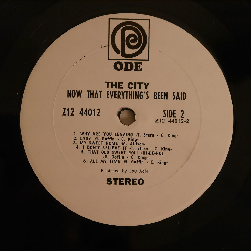 THE CITY , CAROLE KING / Now That Everything's Been Said