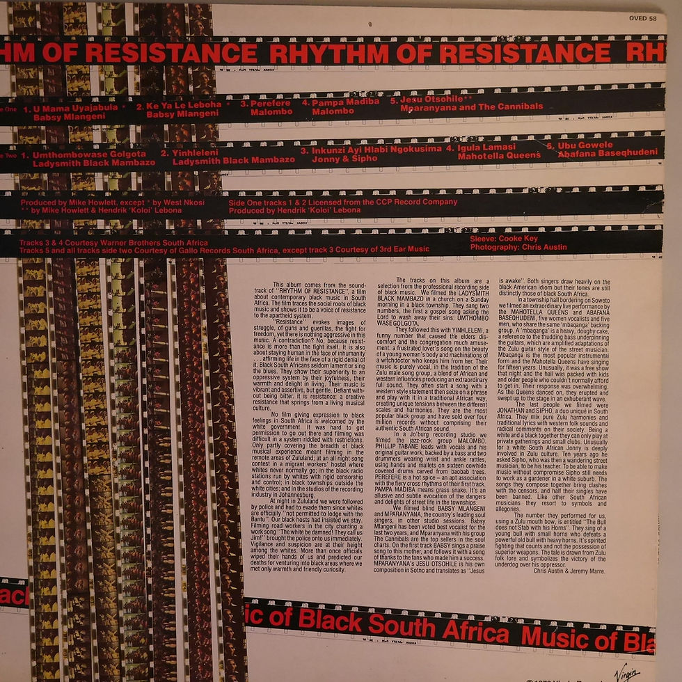 サムネイル： RHYTHM OF RESISTANCE - MUSIC OF BLACK SOUTH AFRICA