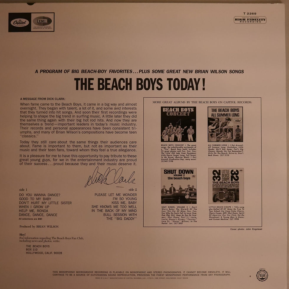 サムネイル： THE BEACH BOYS / The Beach Boys Today!（180gMONO)