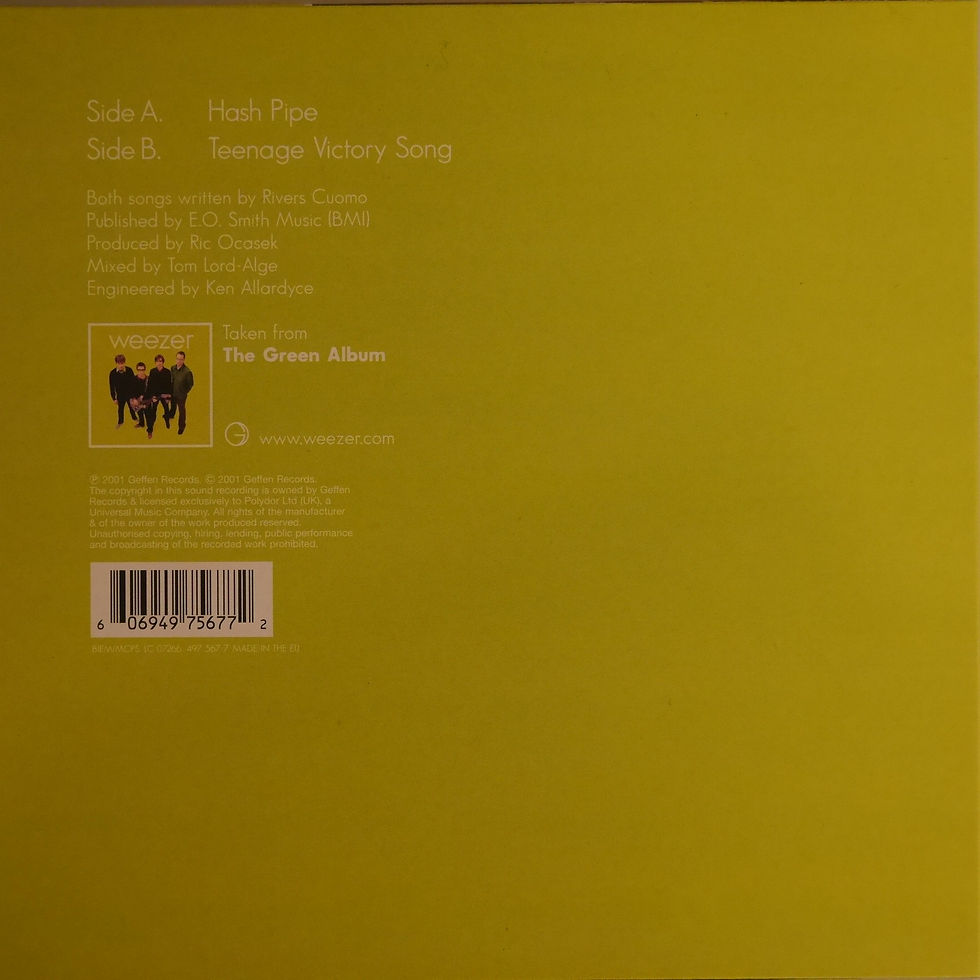 サムネイル： WEEZER / Hash Pipe (UK Ltd.Green Wax）