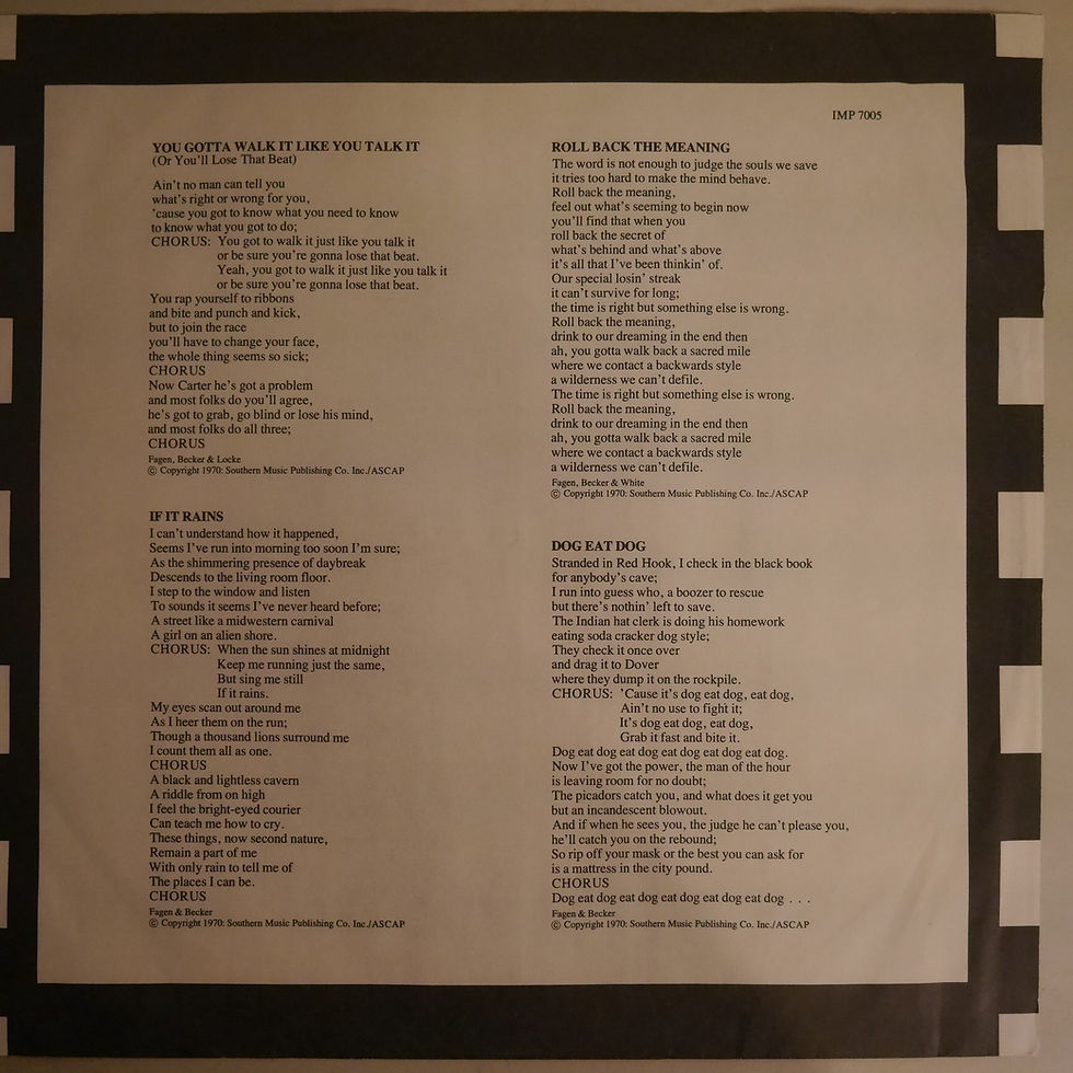 Donald Fagen, Walter Becker, Denny Diaz / You Gotta Walk It Like You Talk It