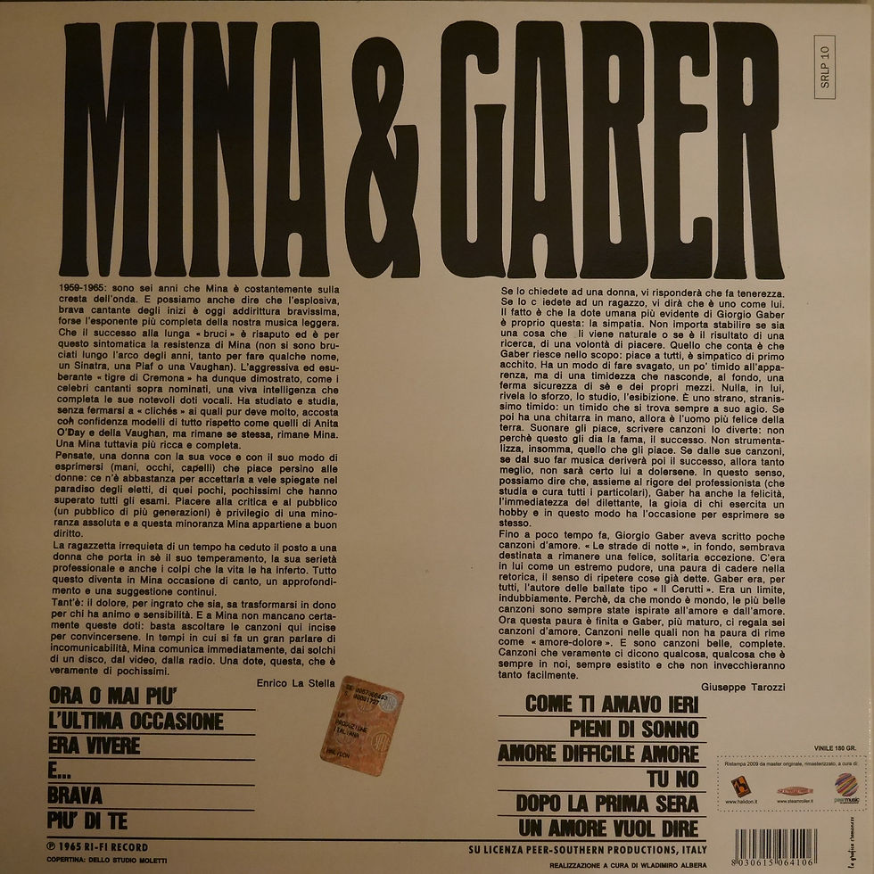 サムネイル： Giorgio Gaber/Mina / Un'ora Con Loro（180G）