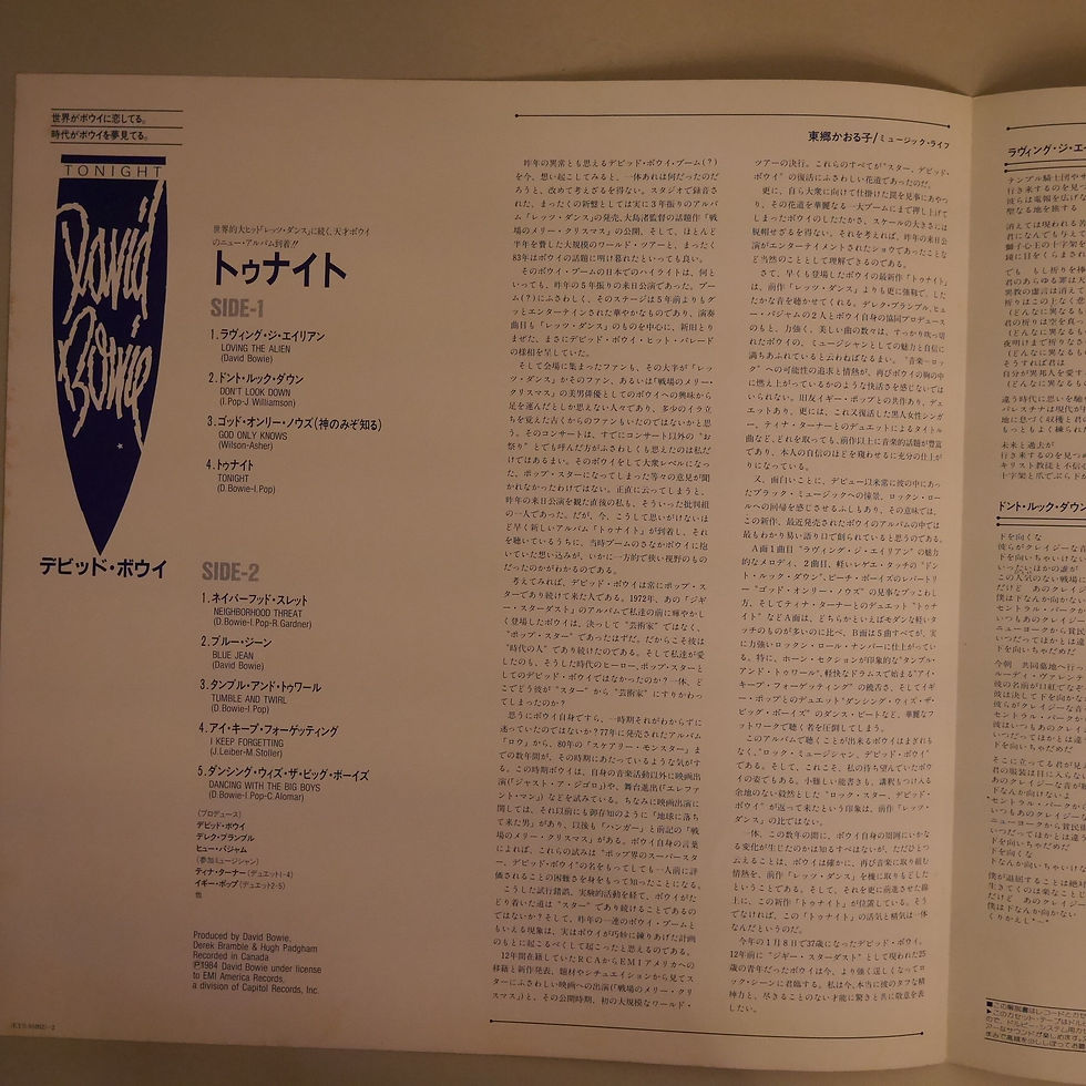 サムネイル： デビッド・ボウイ / トゥナイト