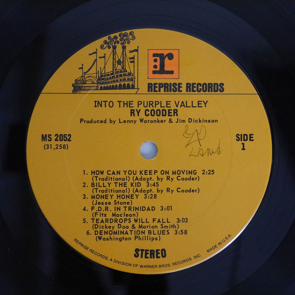 サムネイル： Ry Cooder / Into The Purple Valley（US初回プレス）