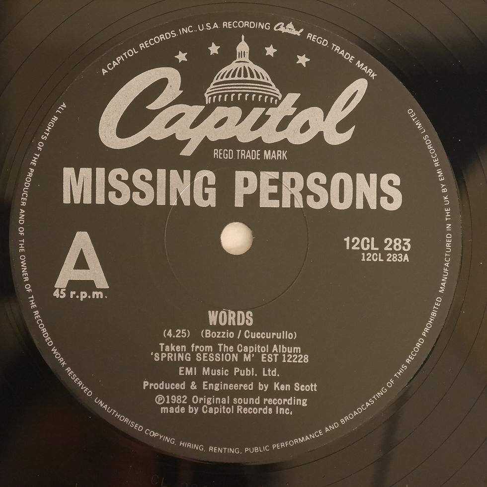 MISSING PERSONS / Words