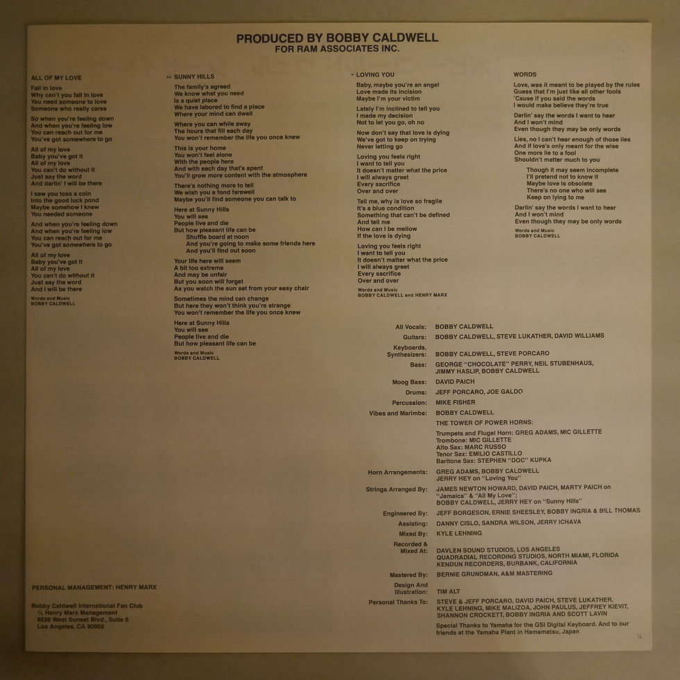 サムネイル： BOBBY CALDWELL / Carry On