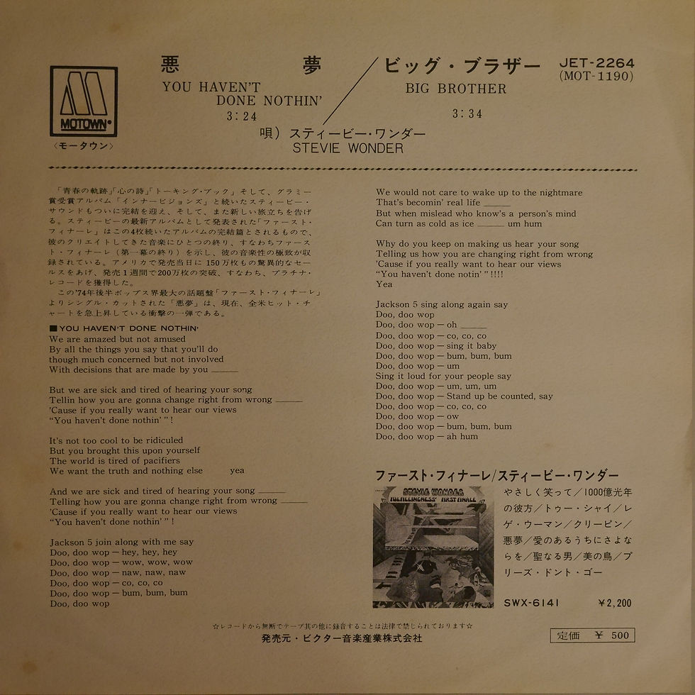 サムネイル： STEVIE WONDER / 悪夢