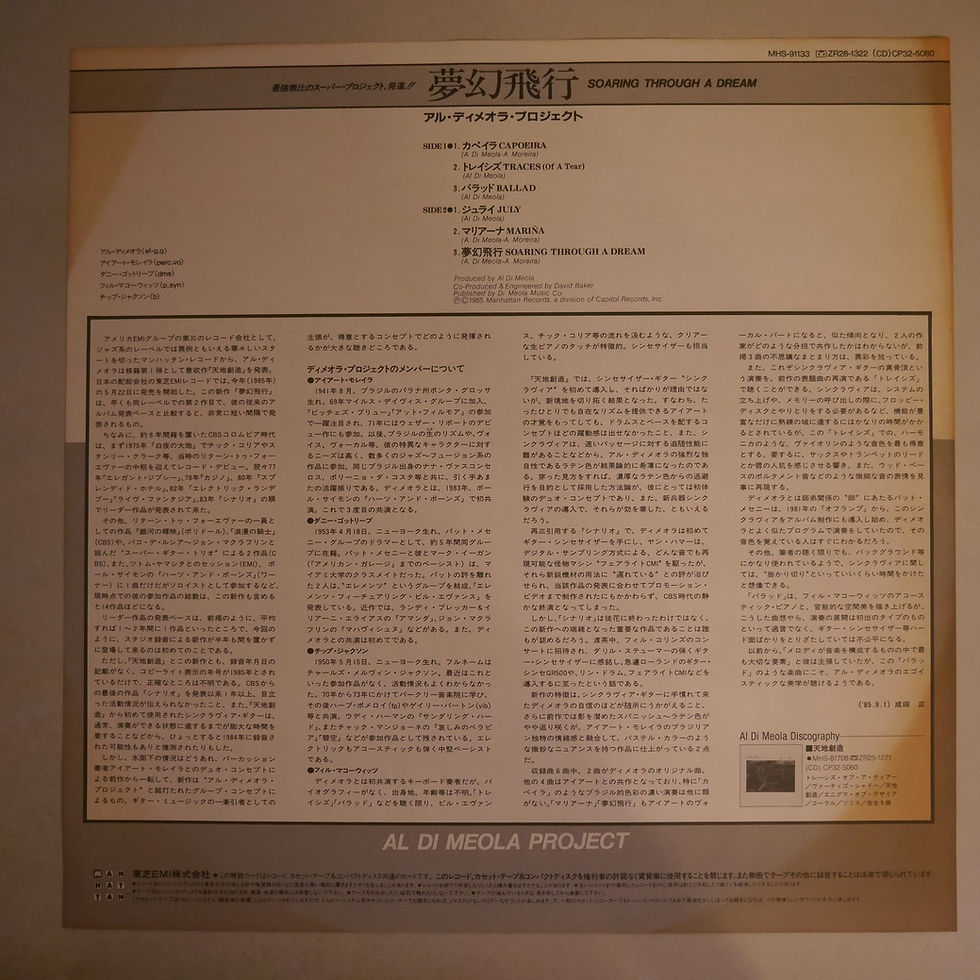 サムネイル： Al Di Meola Project / Soaring Through A Dream = 夢幻飛行